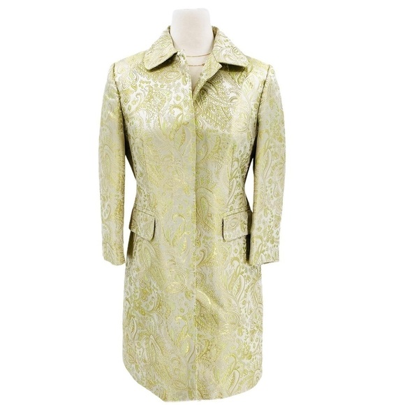 BANANA REPUBLIC Brocade Silk Blend Jacket Size Small Petite - Picture 2 of 9
